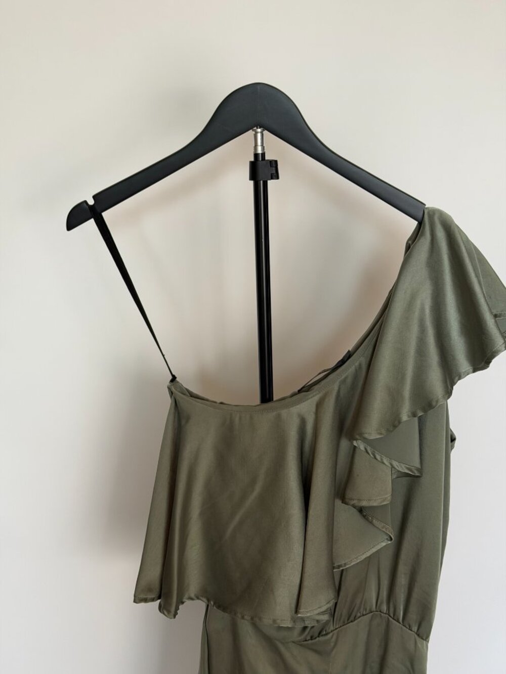 Olive Green Ruffle Romper - Picture 2 of 7